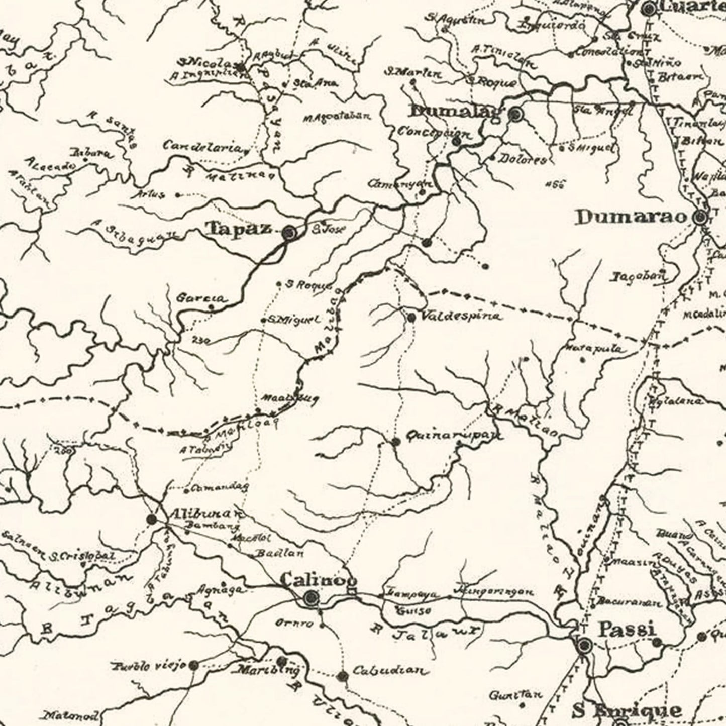 Vintage Panay, Philippines Map 1900