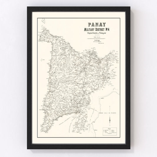 Vintage Panay, Philippines Map 1900