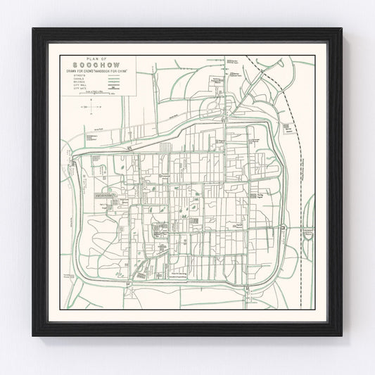 Vintage Map of Suzhou, China 1921