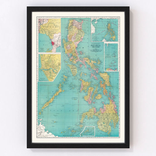 Vintage Map of Philippines 1913