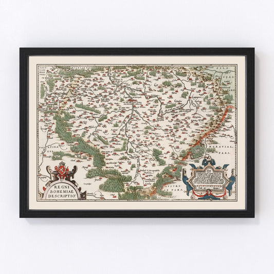 Vintage Bohemia Map 1587