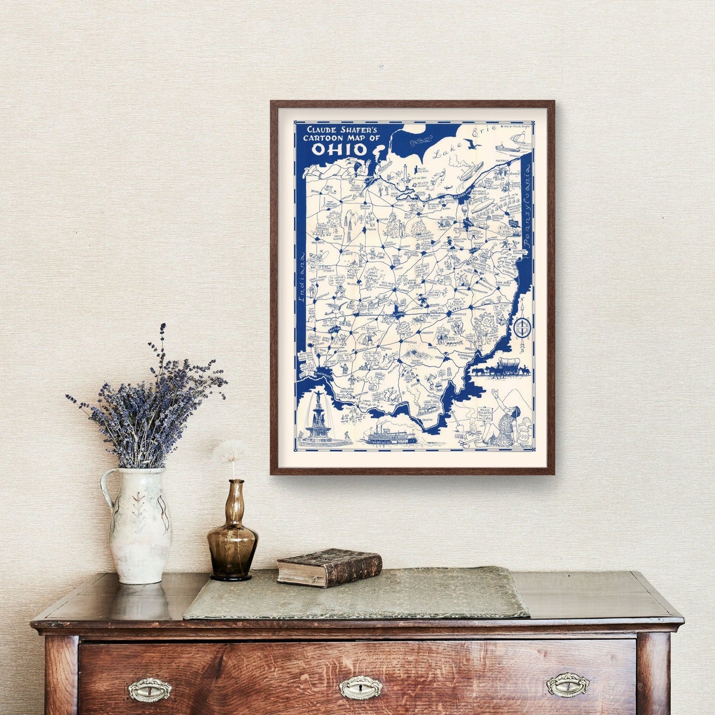 Vintage Map of Ohio 1939