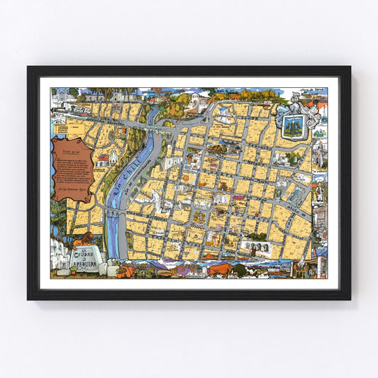 Vintage Map of Arequipa, Peru 1975