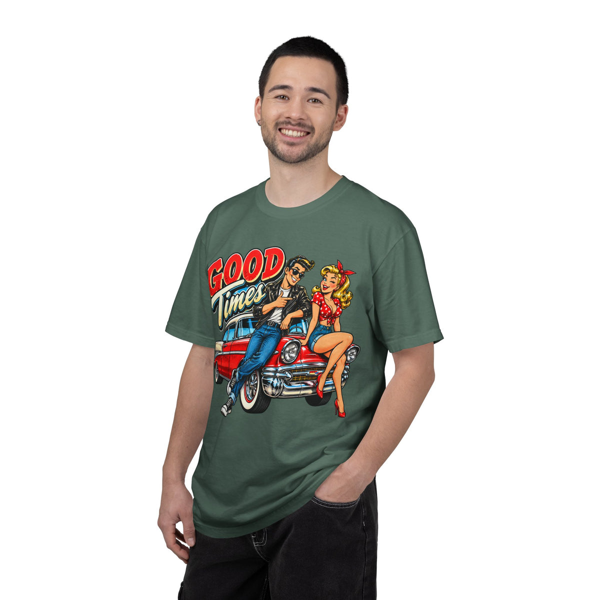 Good Times Retro Car Tee — Vintage 1950s Rockabilly Graphic T‑Shirt