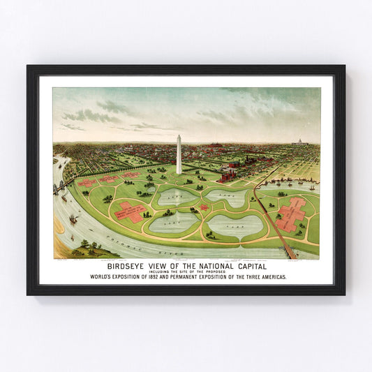 Vintage Map of Washington, DC 1892
