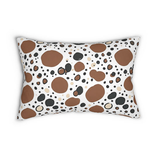 Brown & Black Dalmatian Spot Lumbar Pillow