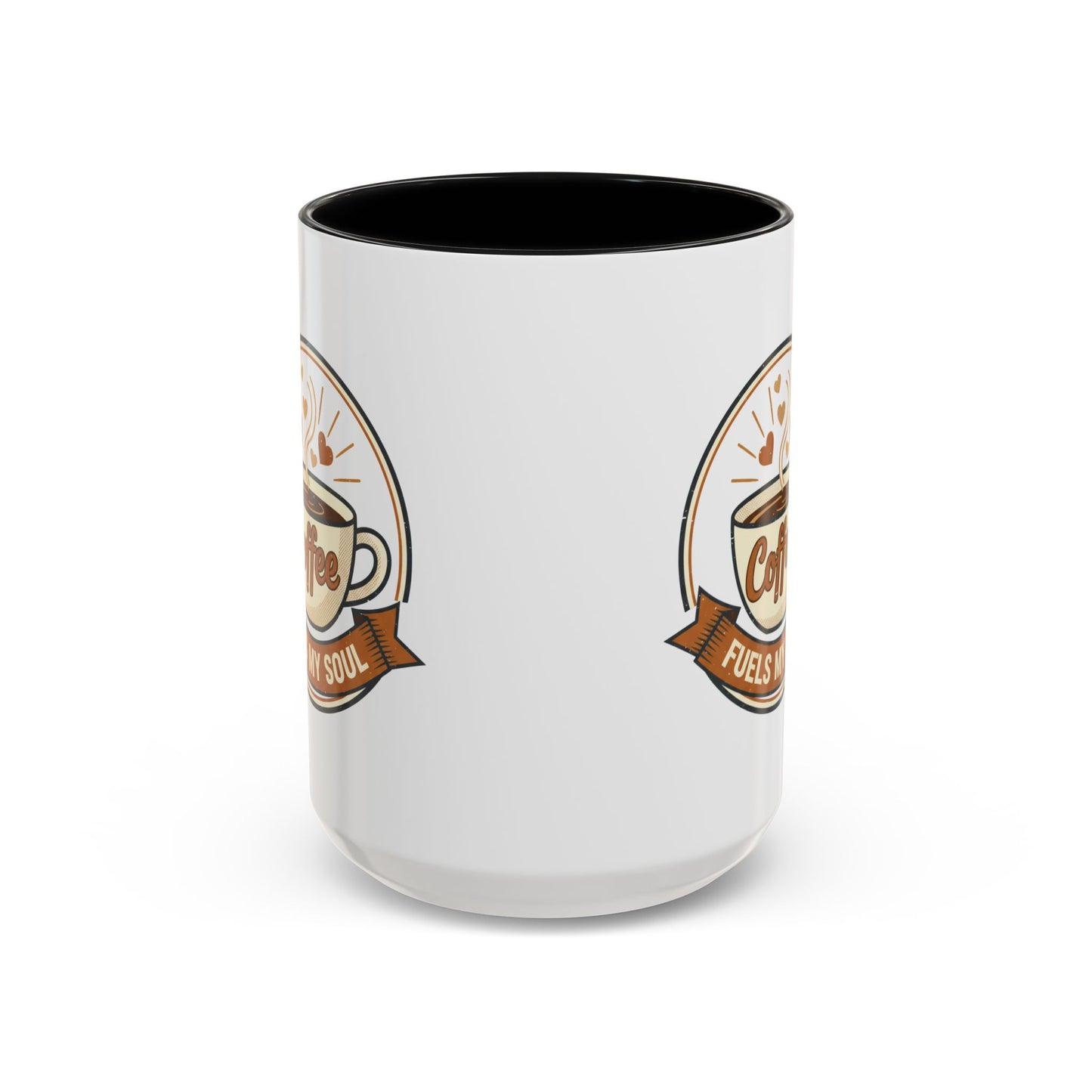 Coffee Mug - "Coffee Fuels My Soul" Accent Ceramic Mug (11/15oz)