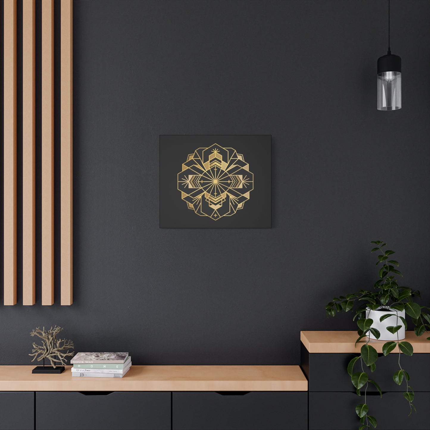 Gold Geometric Mandala Canvas