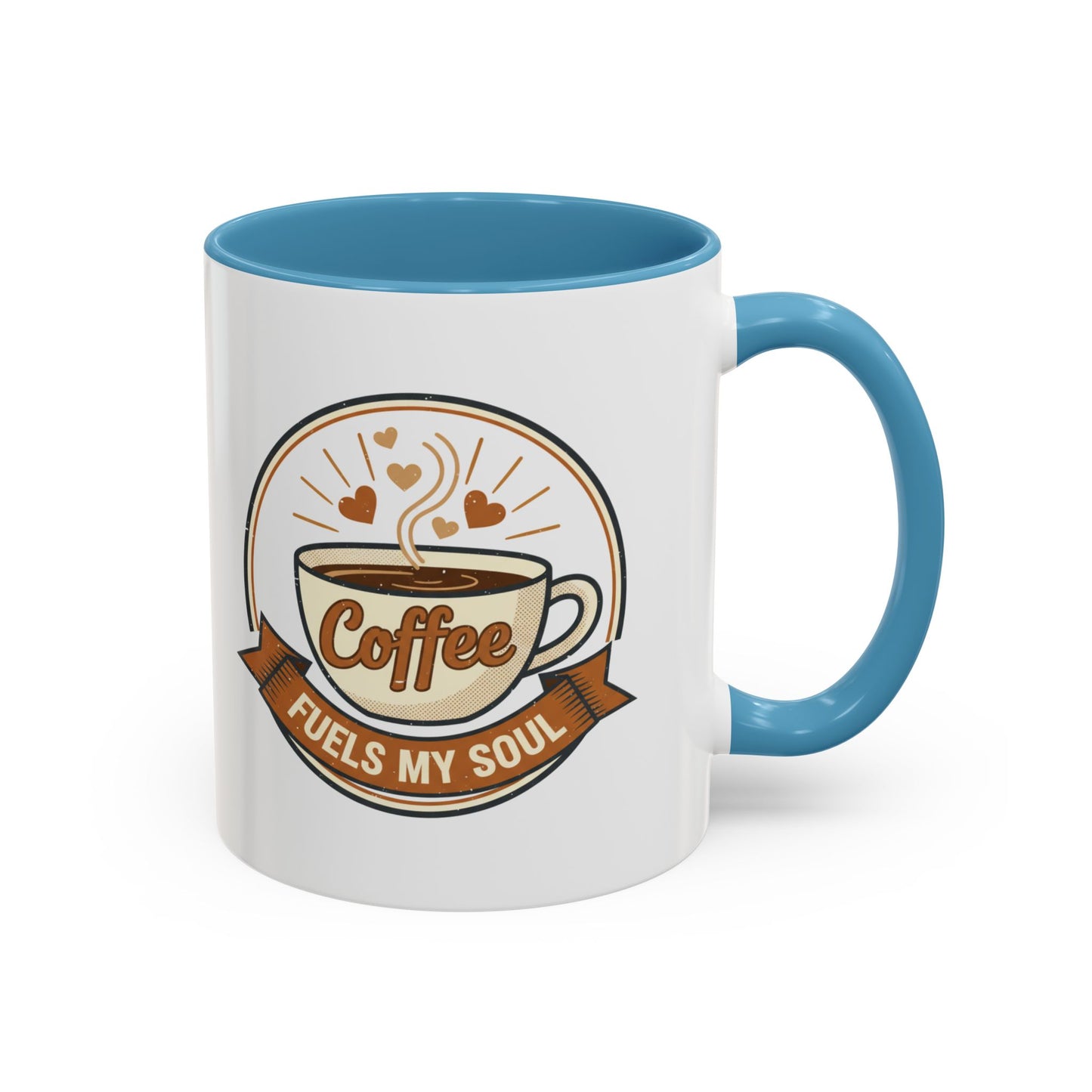 Coffee Mug - "Coffee Fuels My Soul" Accent Ceramic Mug (11/15oz)