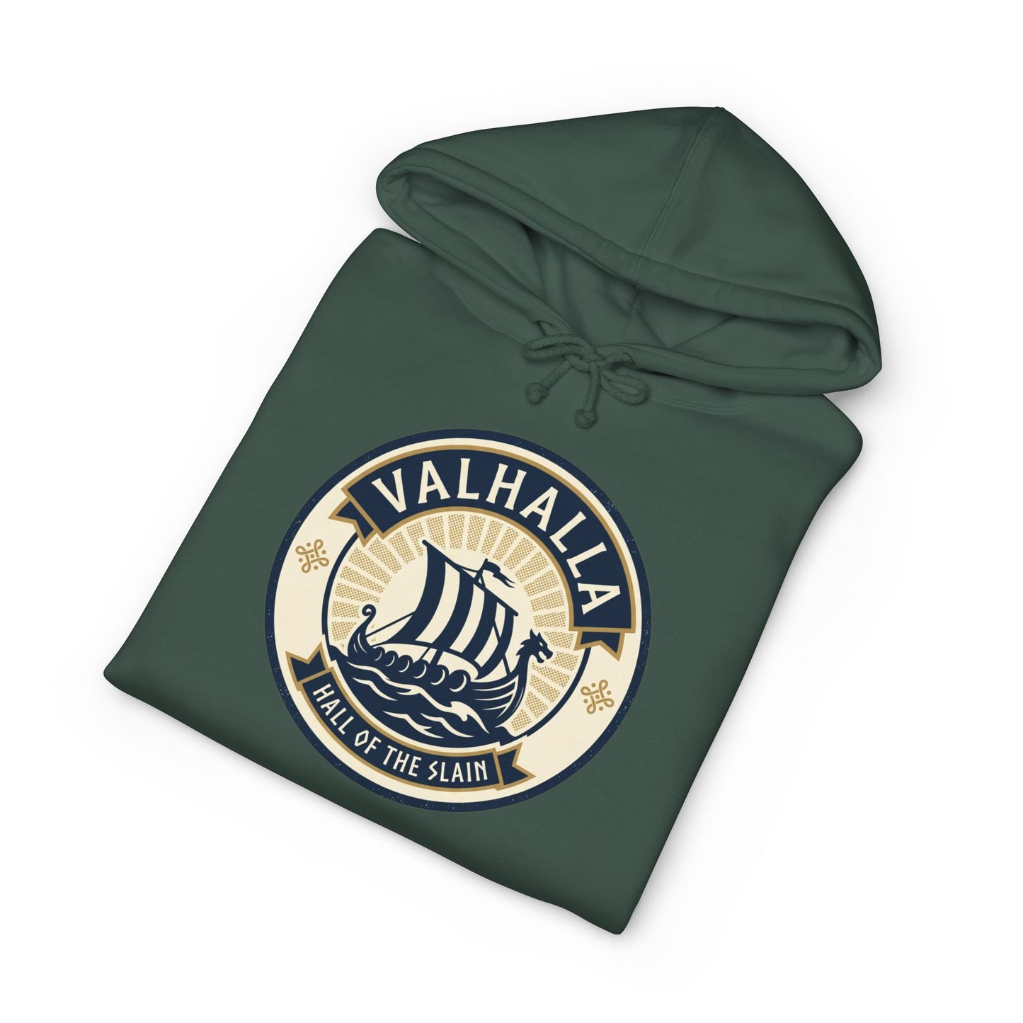 Valhalla Viking Ship Hoodie — Norse Mythology Graphic Pullover