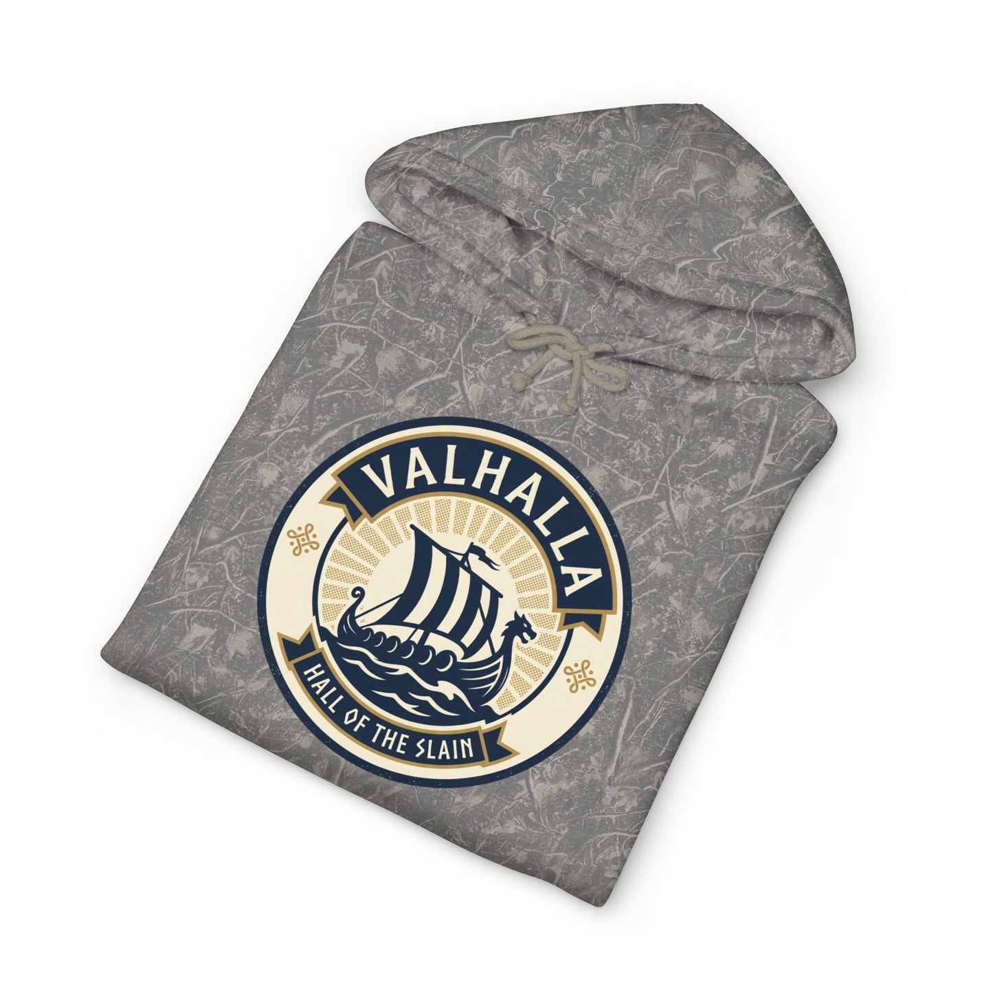 Valhalla Viking Ship Hoodie — Norse Mythology Graphic Pullover