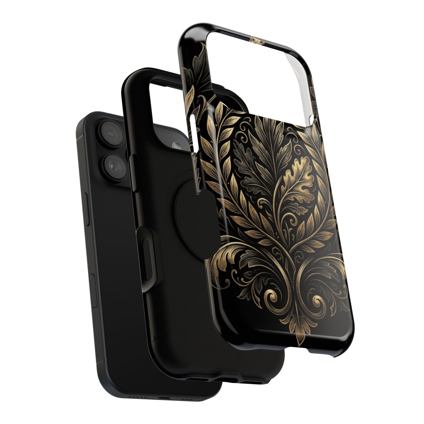 Baroque Gold Leaf Phone Case — Impact-Resistant Protective Cover