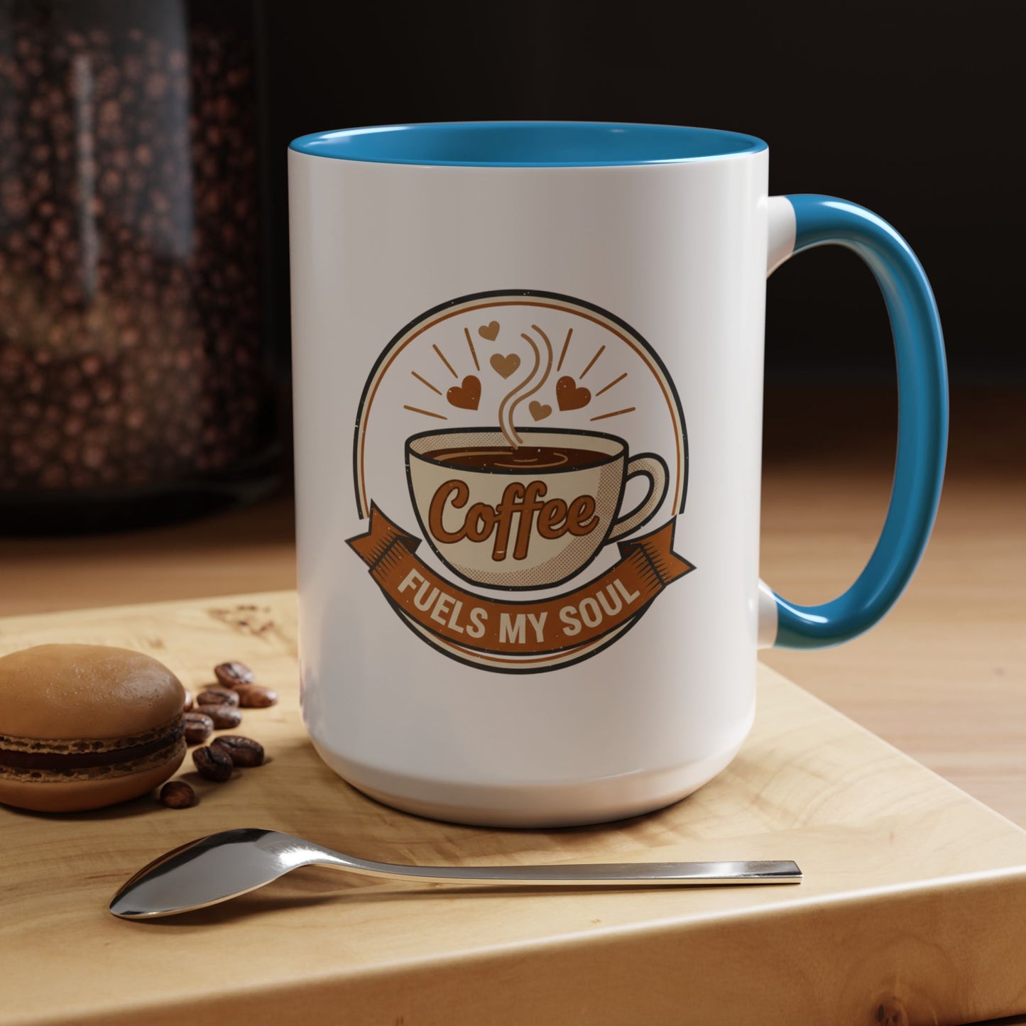 Coffee Mug - "Coffee Fuels My Soul" Accent Ceramic Mug (11/15oz)