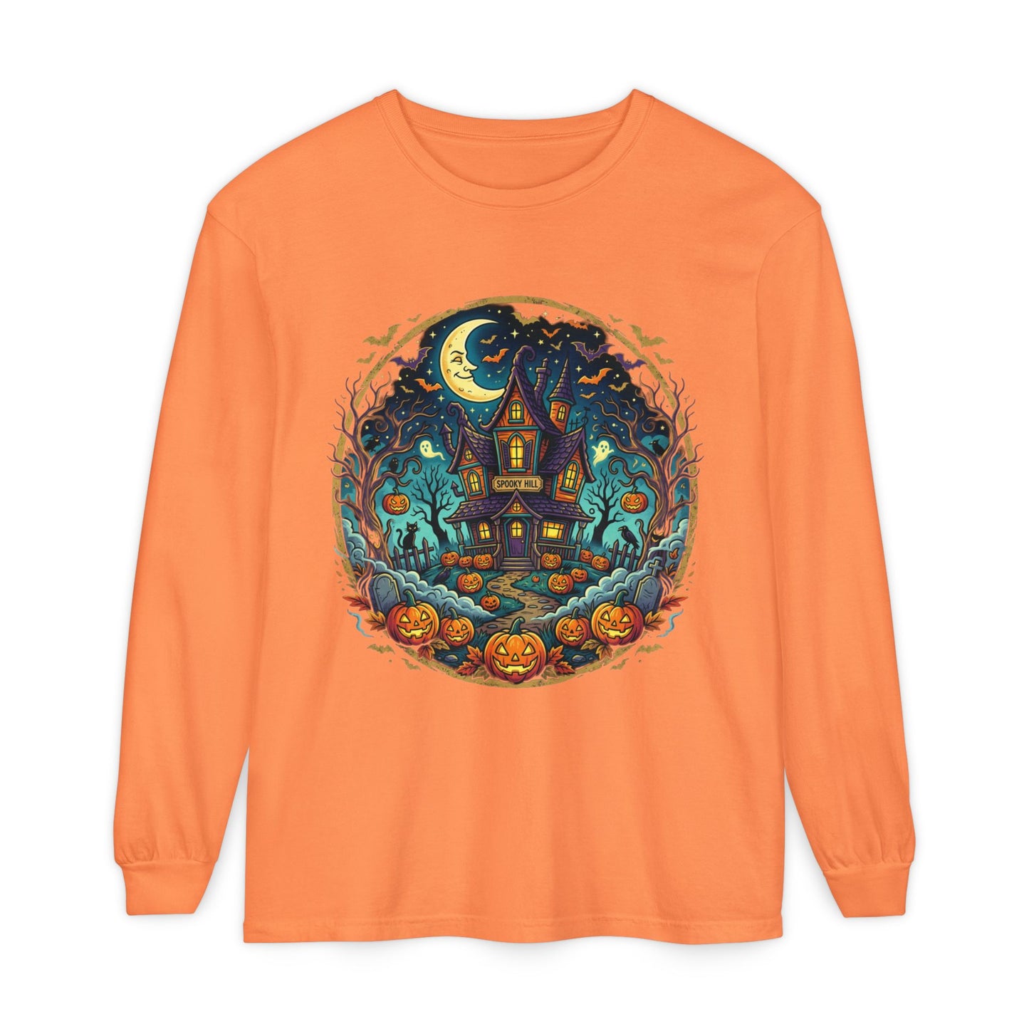 Haunted House Halloween Long Sleeve Tee