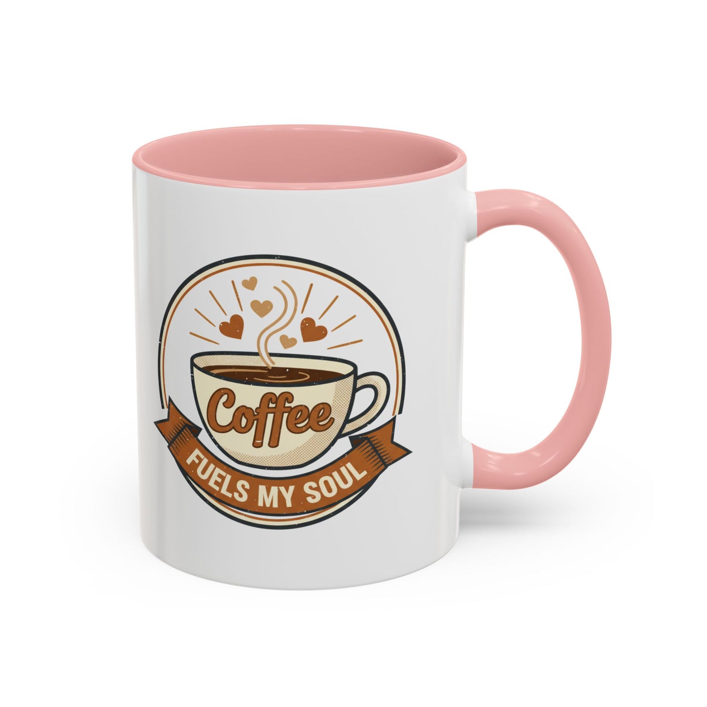 Coffee Mug - "Coffee Fuels My Soul" Accent Ceramic Mug (11/15oz)