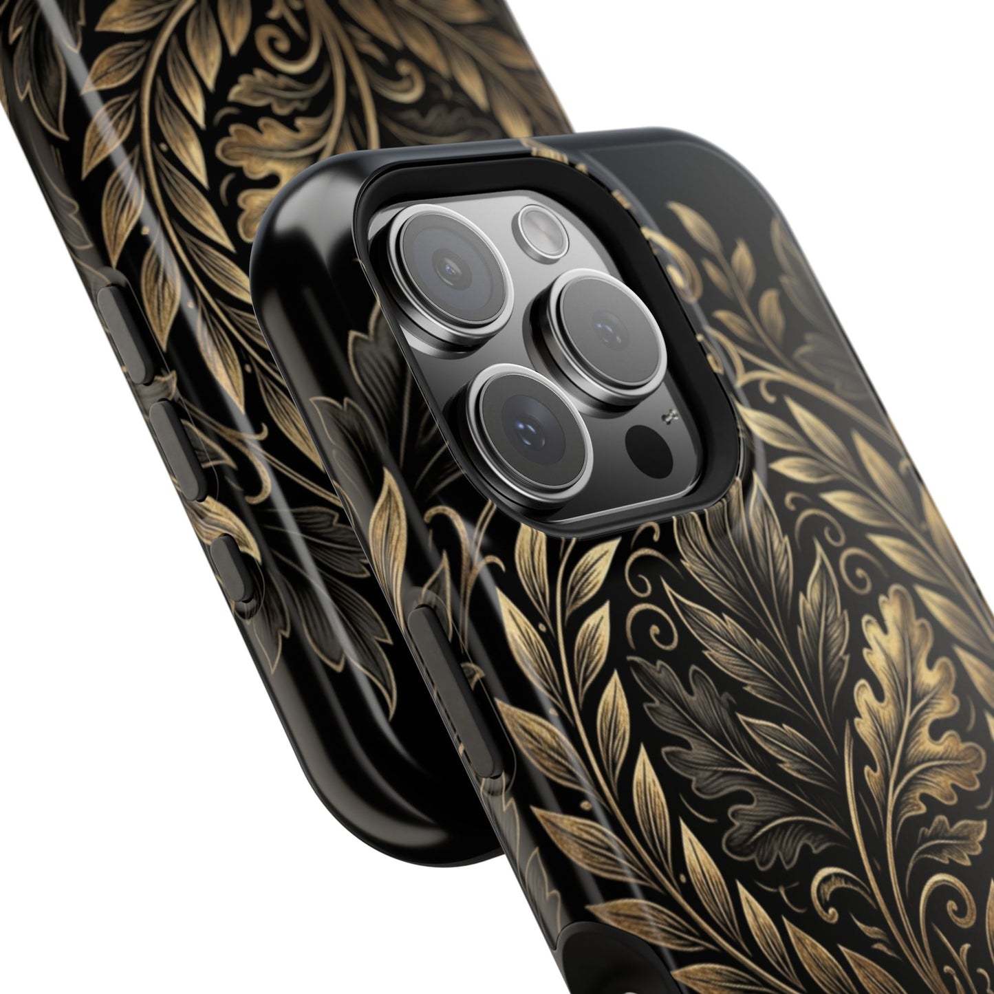 Baroque Gold Leaf Phone Case — Impact-Resistant Protective Cover