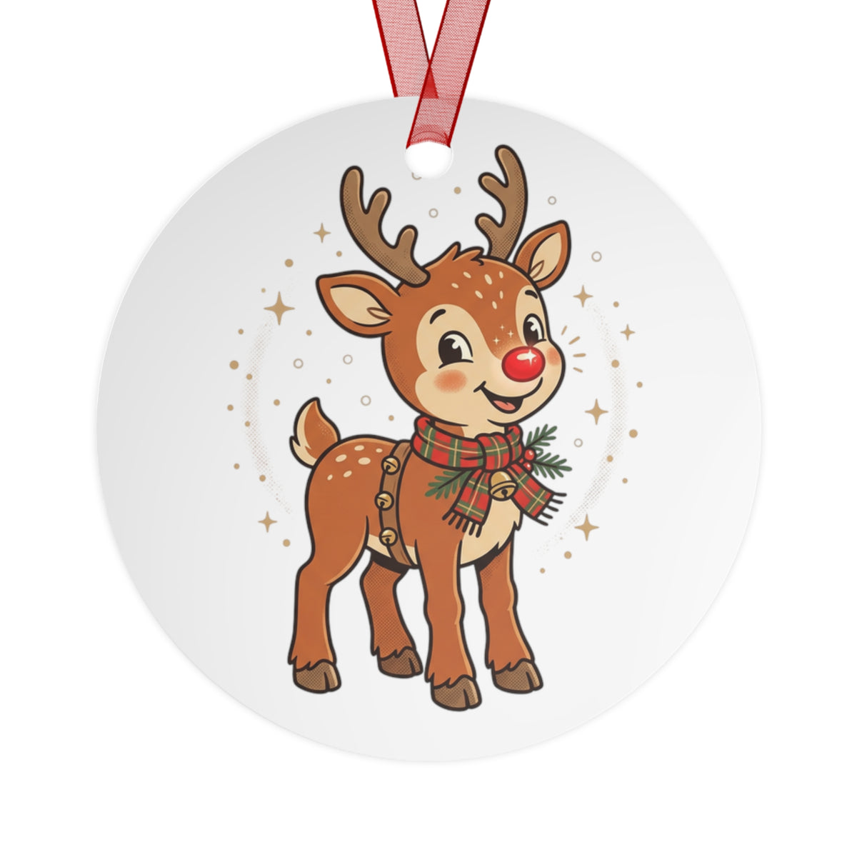 Reindeer Metal Ornament — Cute Holiday Christmas Tree Decoration