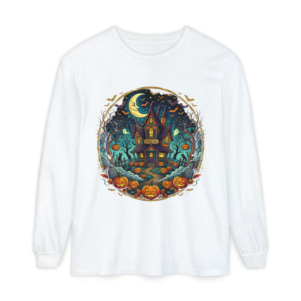 Haunted House Halloween Long Sleeve Tee