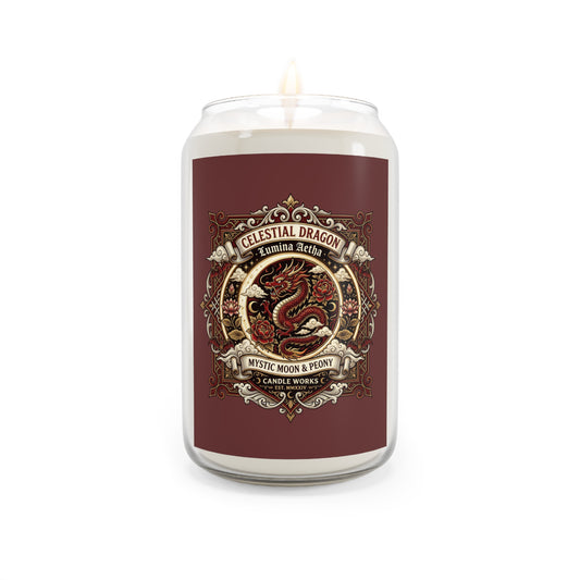 Celestial Dragon Scented Soy Candle — Mystic Moon & Peony, 13.75 oz