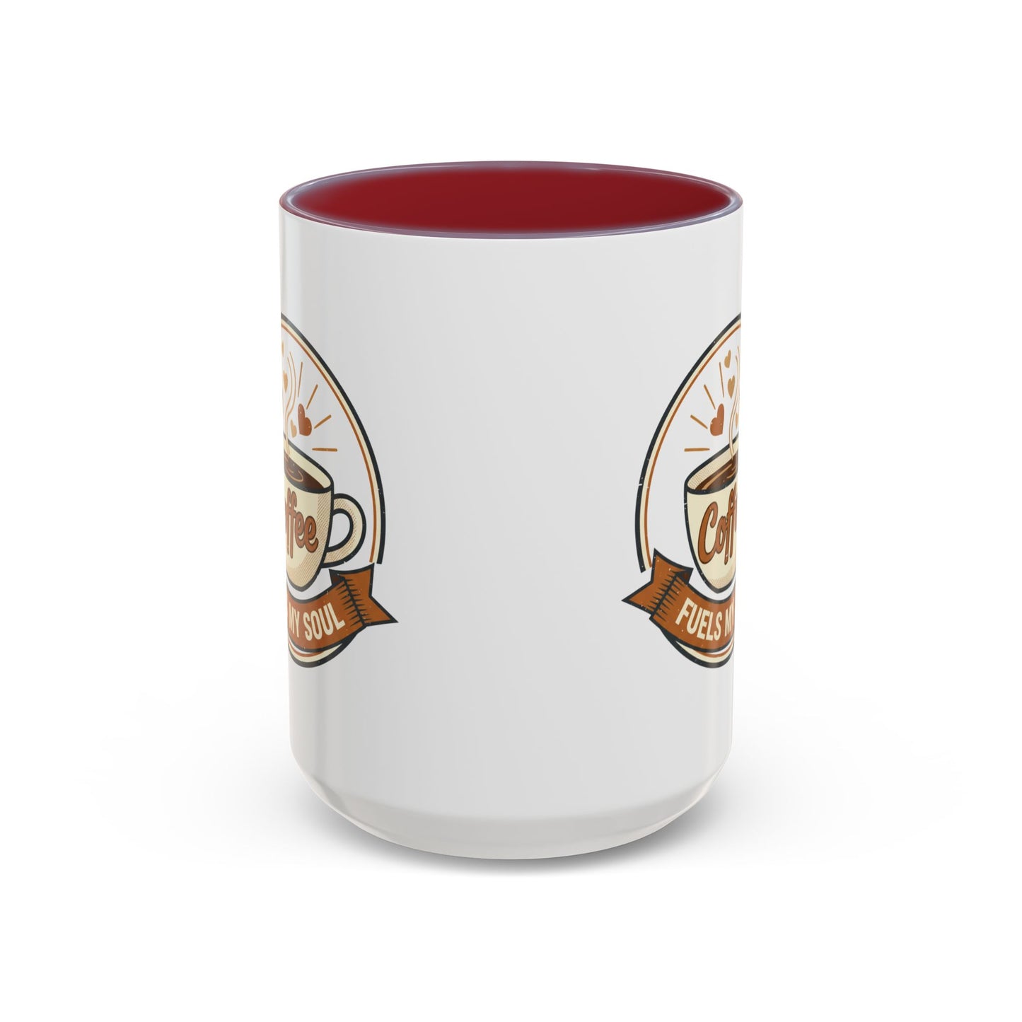 Coffee Mug - "Coffee Fuels My Soul" Accent Ceramic Mug (11/15oz)