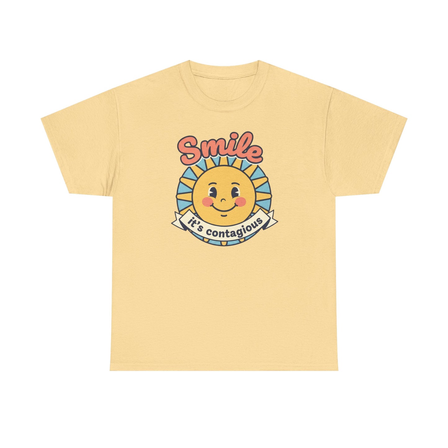 Smiling Sun "Smile It's Contagious" Tee | Cute Retro Sunshine Tee