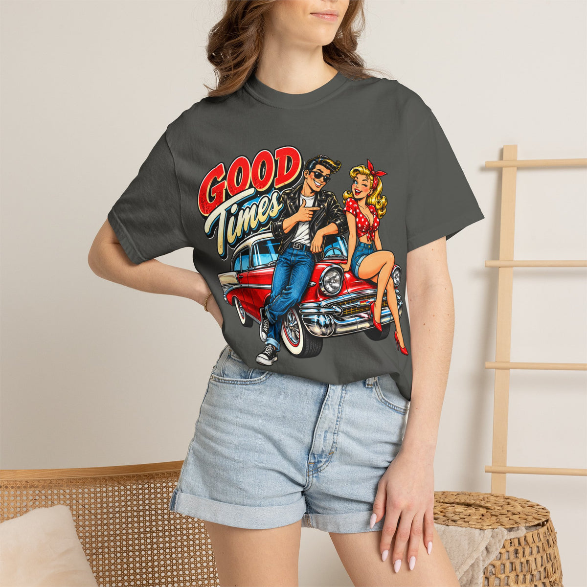 Good Times Retro Car Tee — Vintage 1950s Rockabilly Graphic T‑Shirt