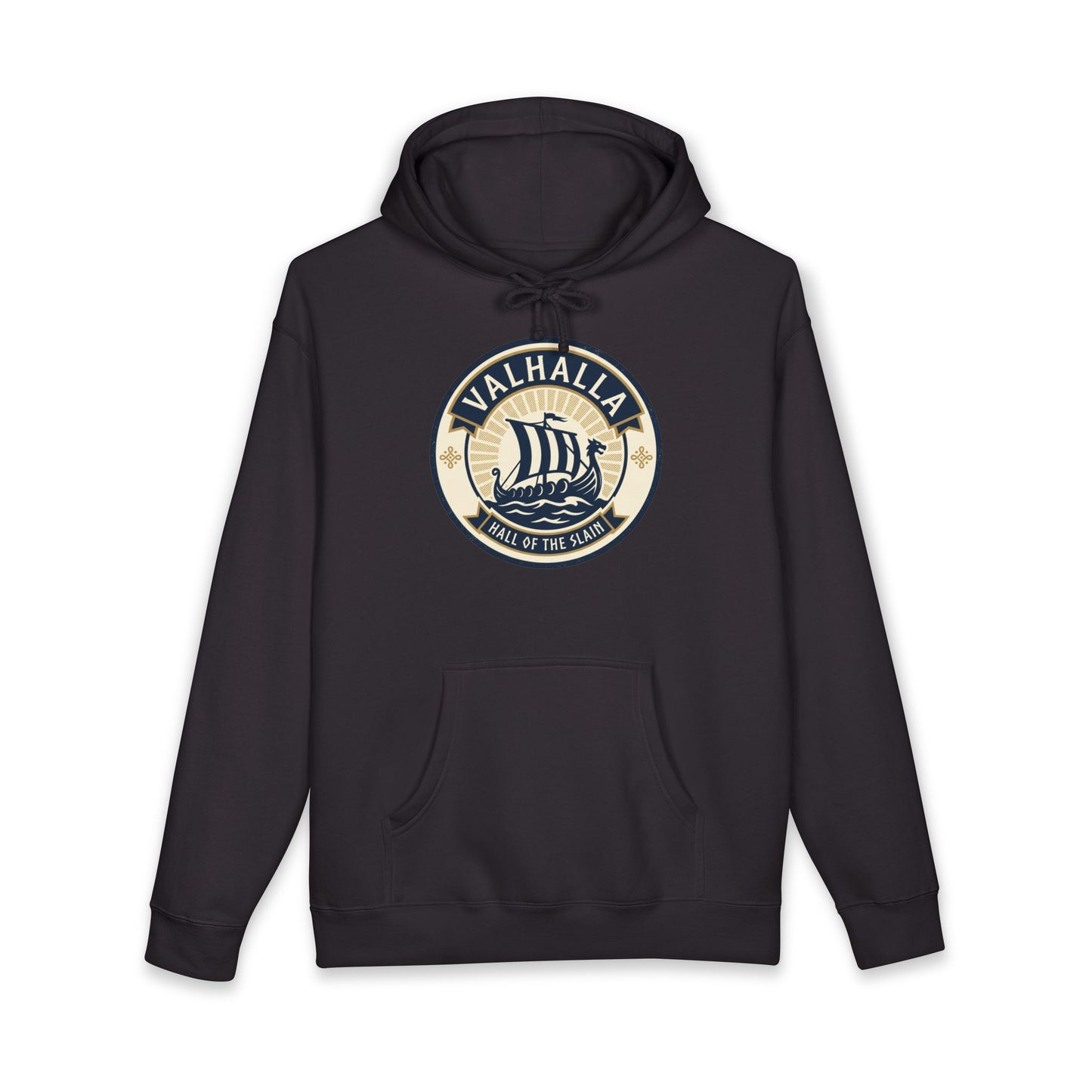 Valhalla Viking Ship Hoodie — Norse Mythology Graphic Pullover