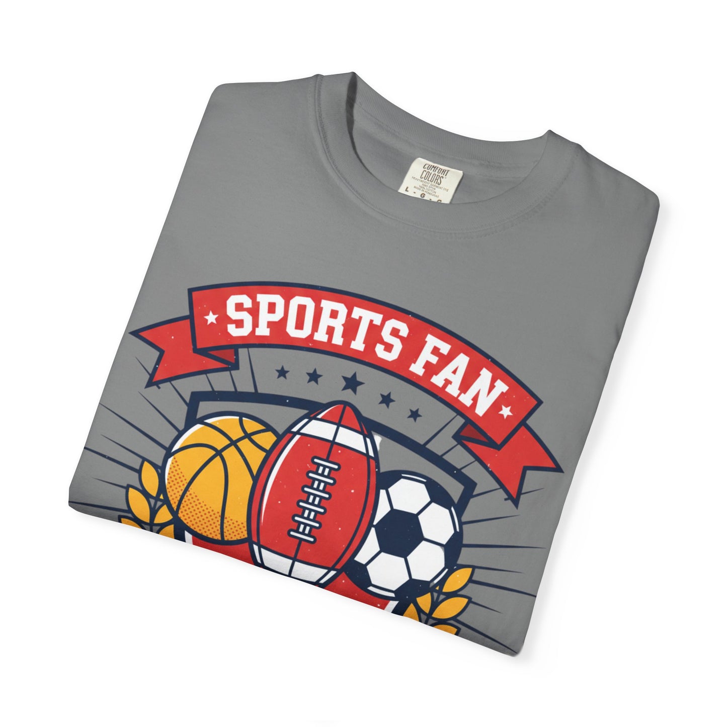 Sports Fan emblem T-shirt | Football Basketball Soccer Baseball
