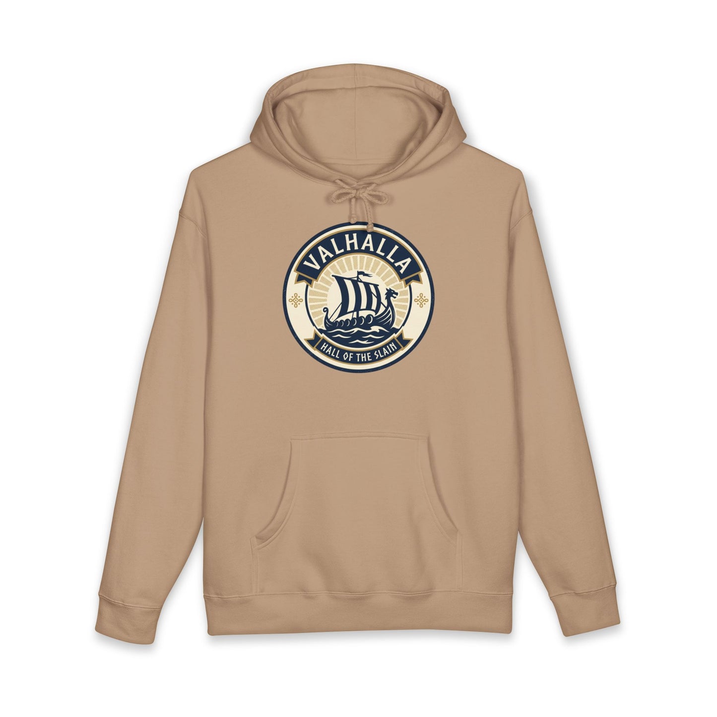 Valhalla Viking Ship Hoodie — Norse Mythology Graphic Pullover