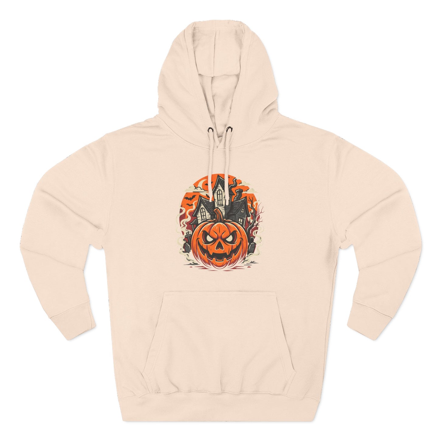 Halloween Pumpkin Hoodie — Jack-O'-Lantern Haunted House Fleece Hoodie