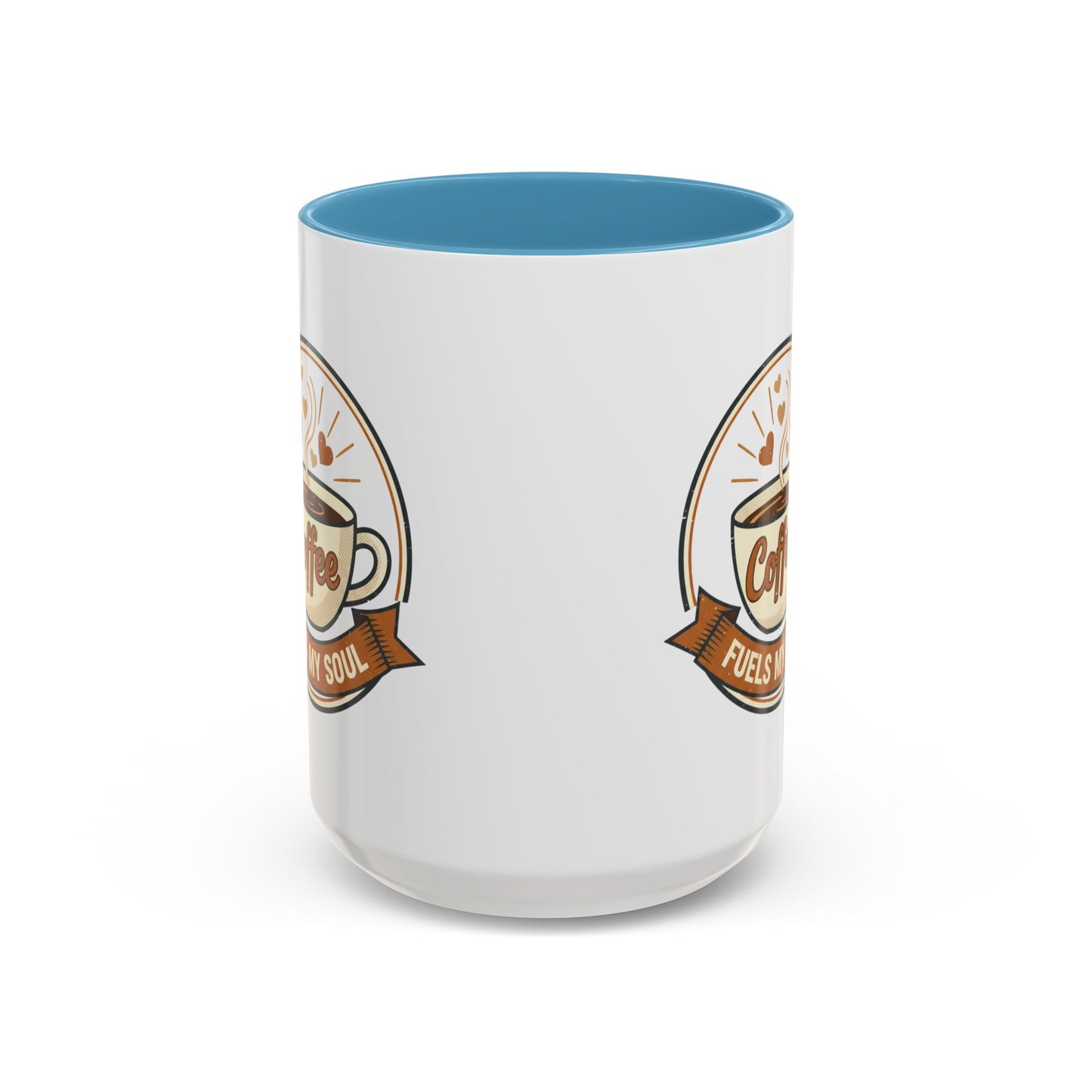 Coffee Mug - "Coffee Fuels My Soul" Accent Ceramic Mug (11/15oz)
