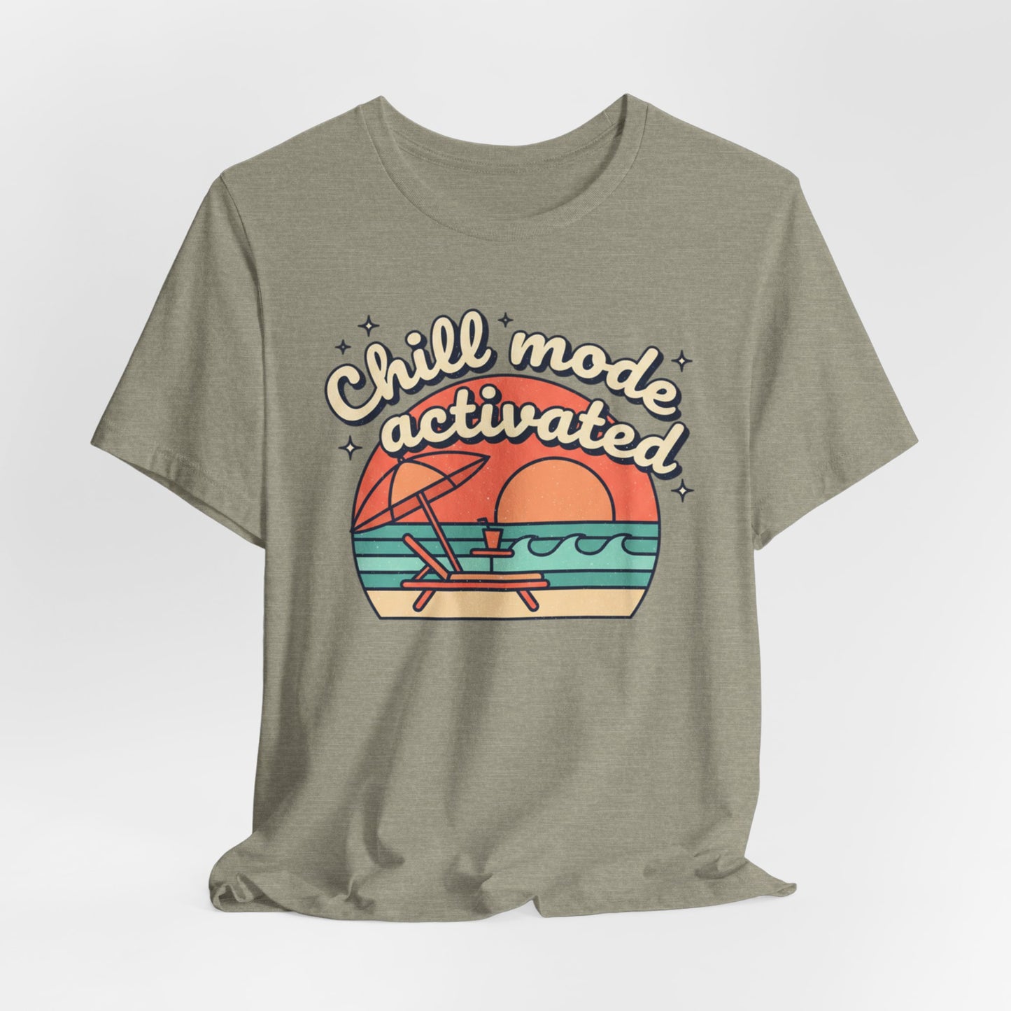 Chill Mode Activated tee | Beach sunset lounge