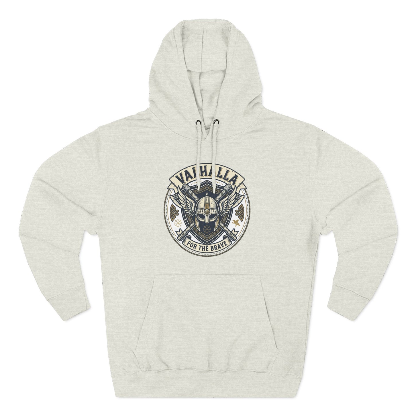 Viking Valhalla Skull Hoodie – "For the Brave" Graphic Fleece Hoodie