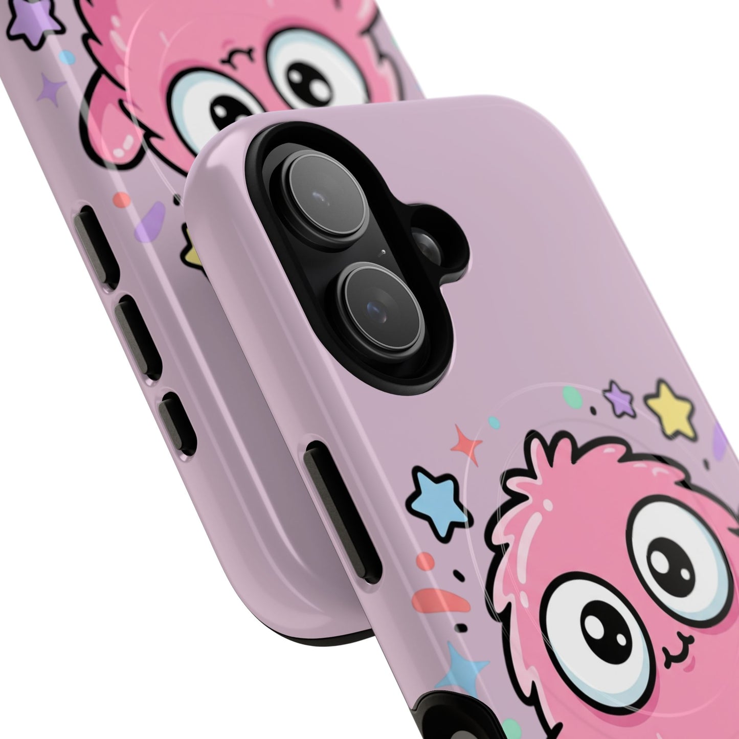 Cute Pink Fuzzy Monster Tough Magnetic Phone Case — Cute Kawaii Protective iPhone Cover