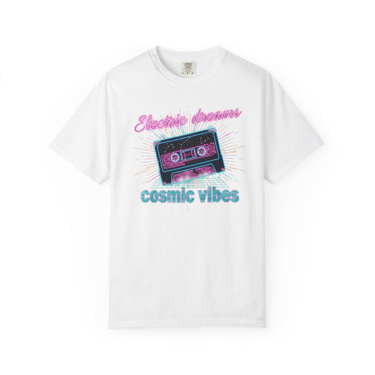 Electric Dreams cassette tape cosmic vibes T-shirt | retro 80s neon