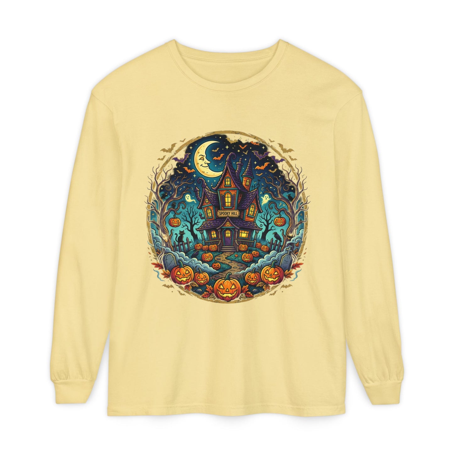 Haunted House Halloween Long Sleeve Tee