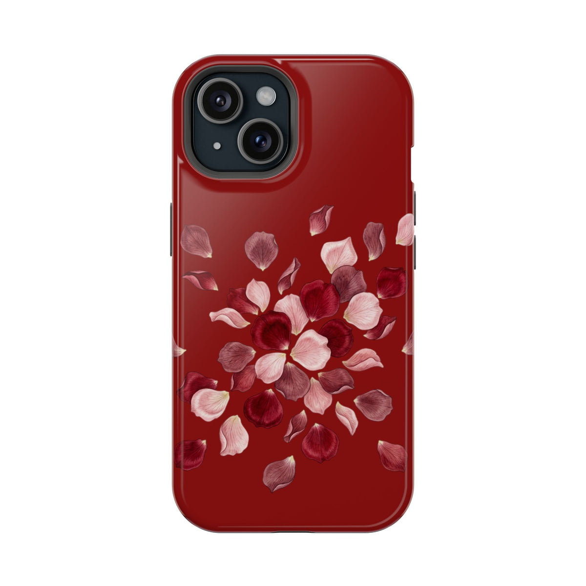 Phone Case — Red Floral Petal Magnetic Impact-Resistant Cover
