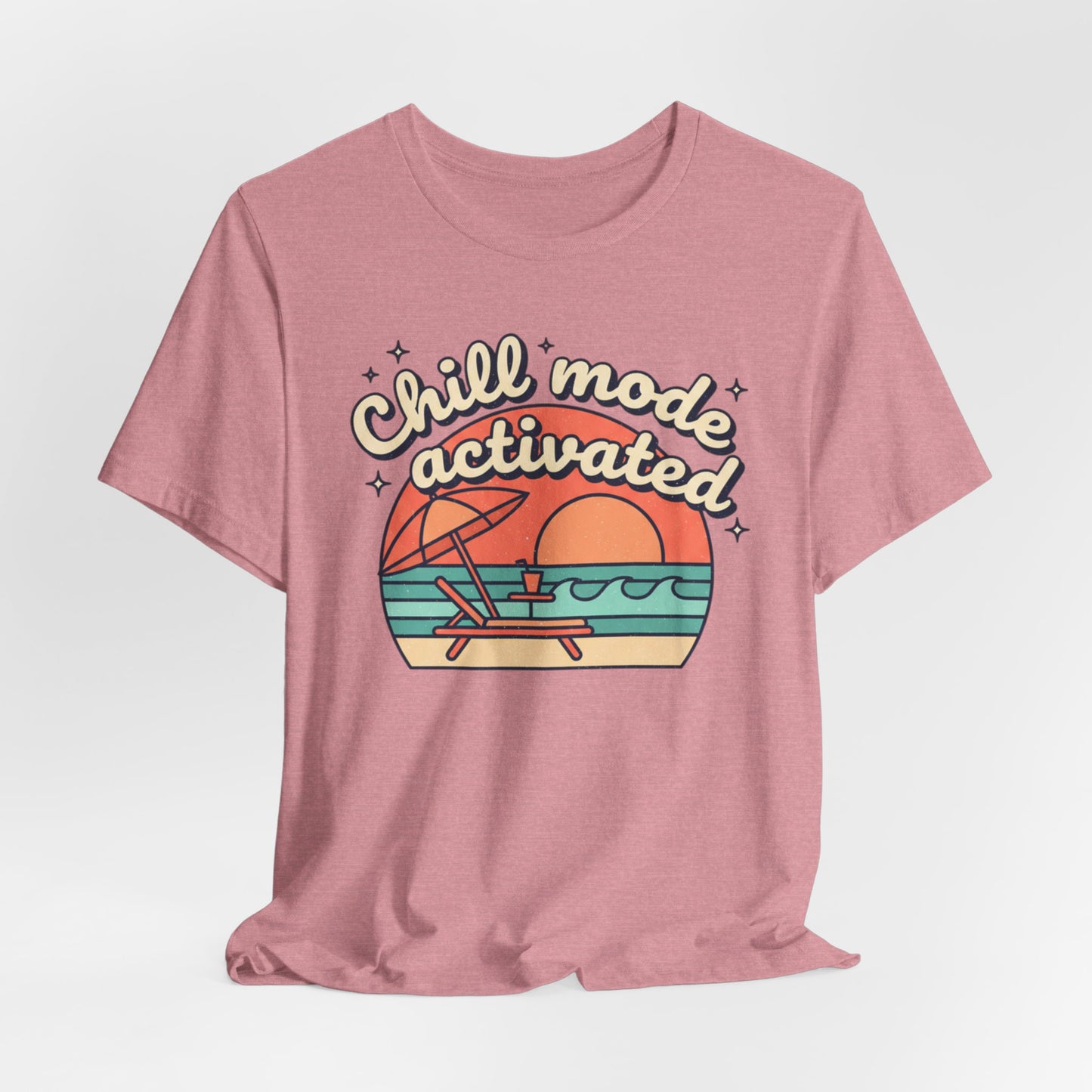 Chill Mode Activated tee | Beach sunset lounge