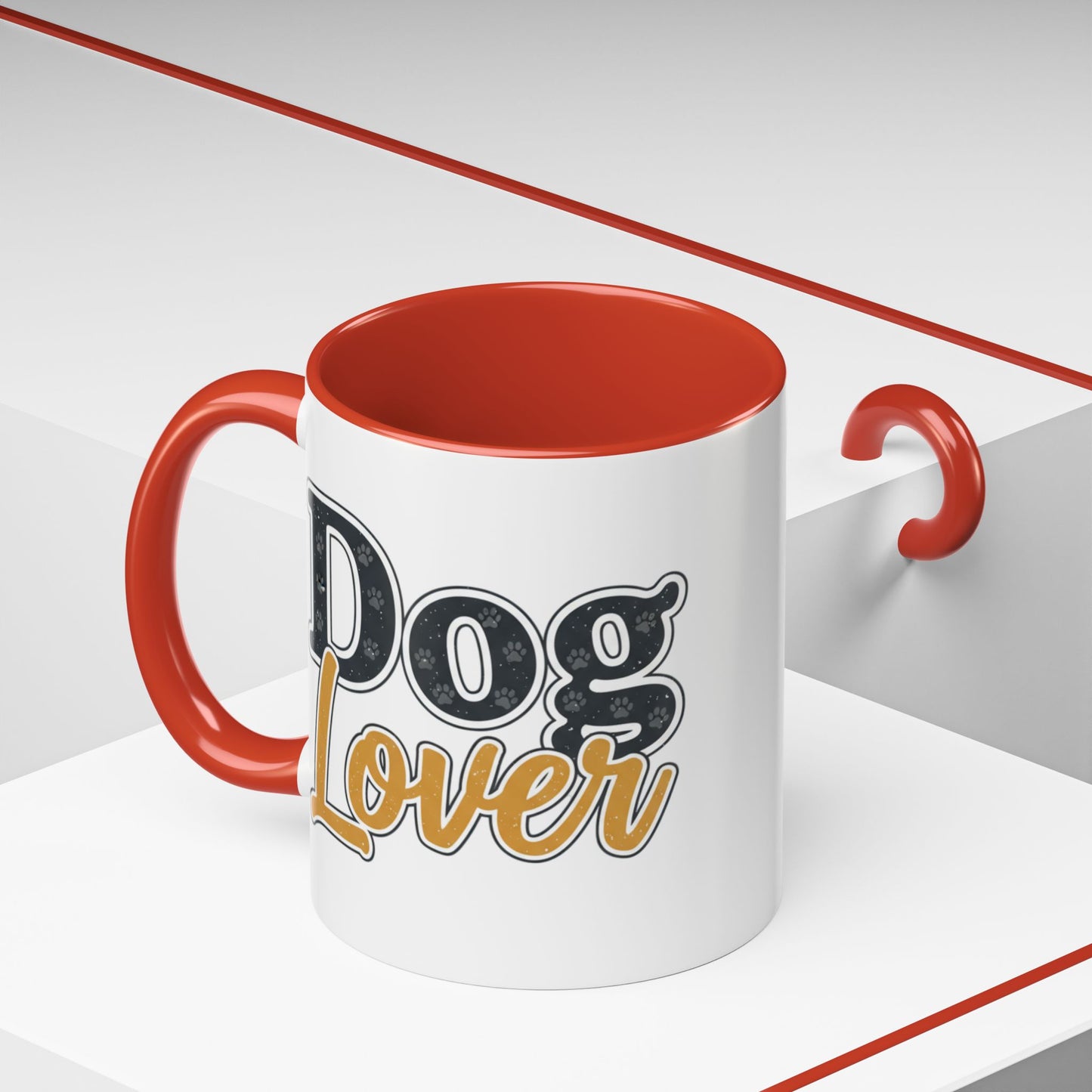 Dog Lover Accent Coffee Mug — 'Dog Lover' 11/15oz Ceramic Mug