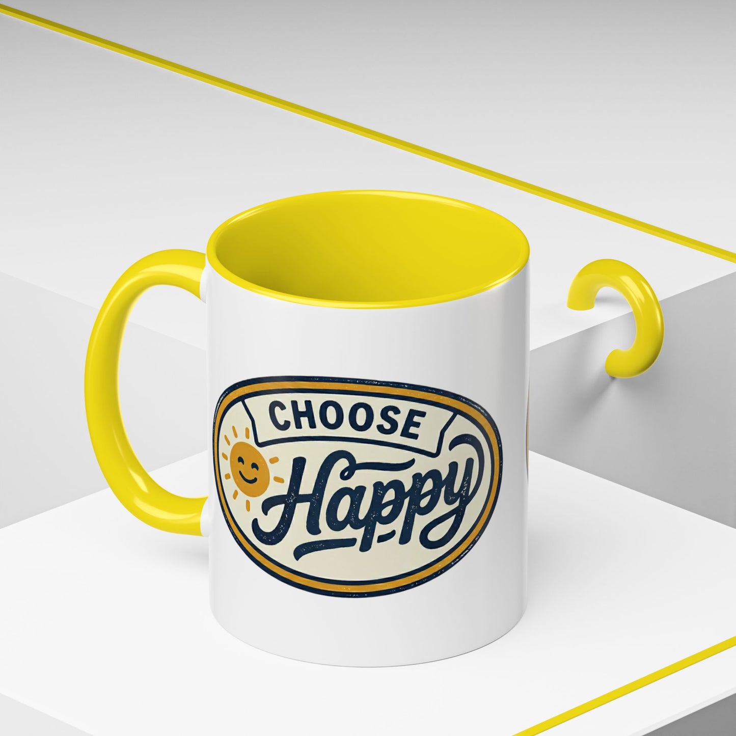 Choose Happy Coffee Mug — Inspirational Ceramic Accent Mug (11/15oz)