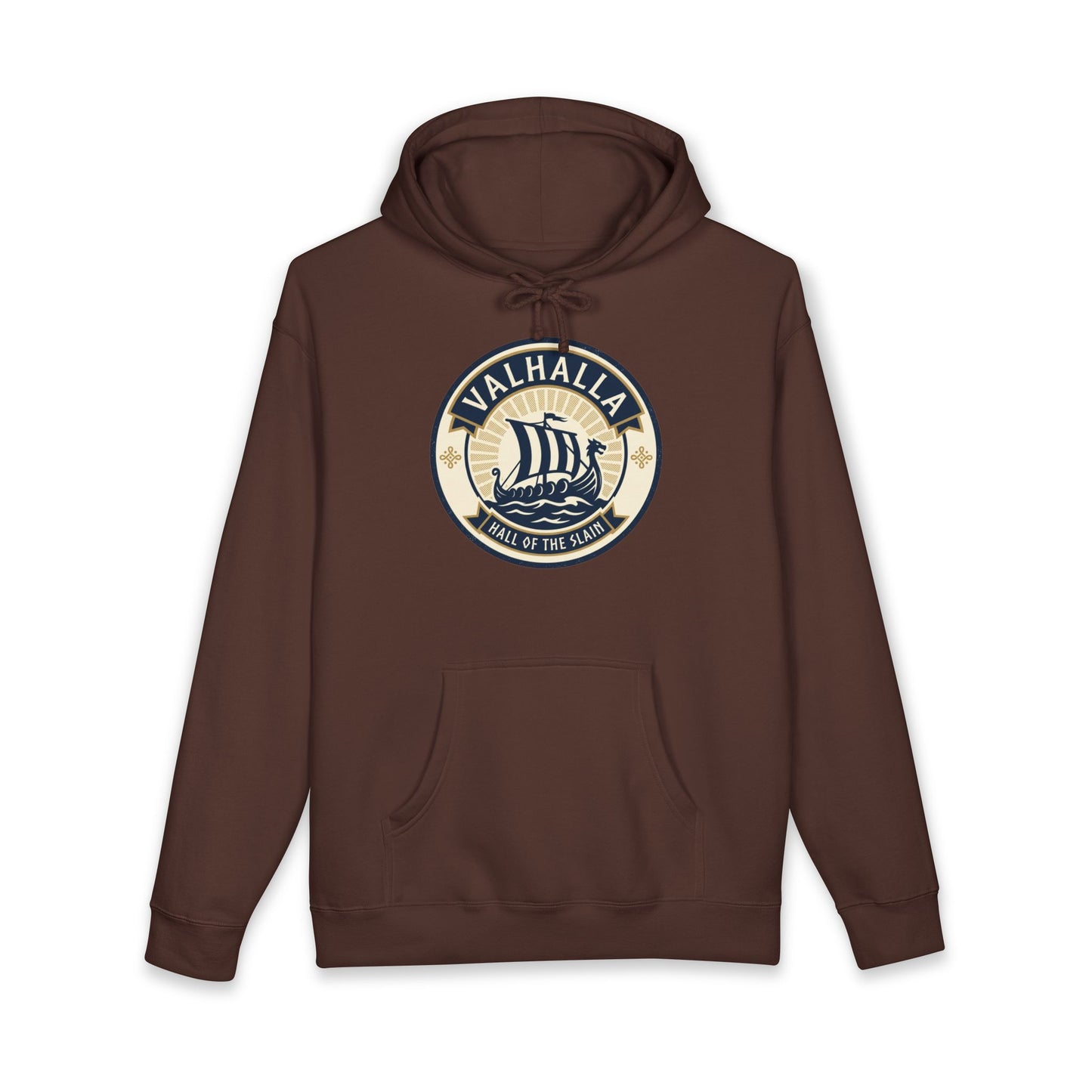 Valhalla Viking Ship Hoodie — Norse Mythology Graphic Pullover