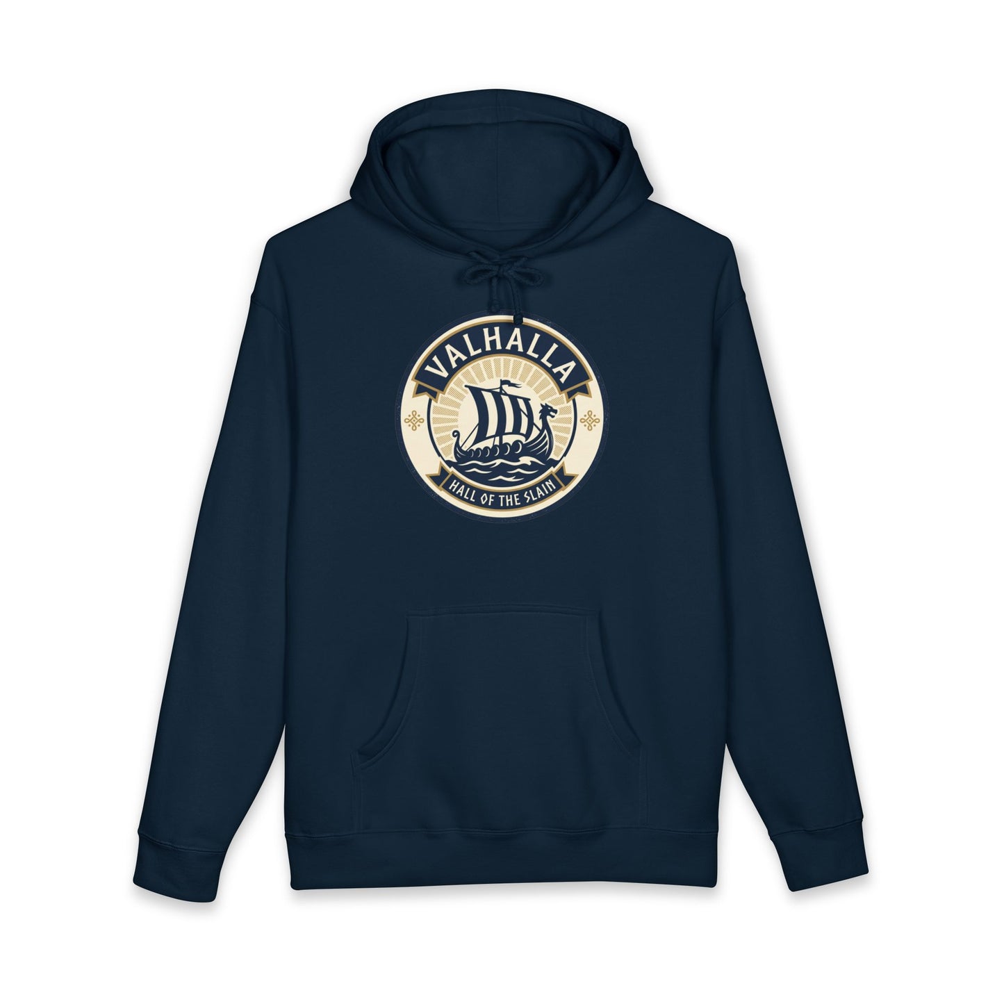 Valhalla Viking Ship Hoodie — Norse Mythology Graphic Pullover