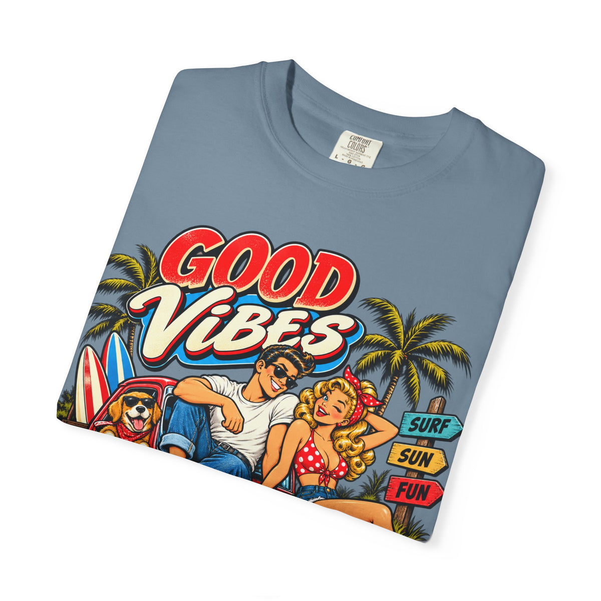 Good Vibes Retro Beach T-Shirt