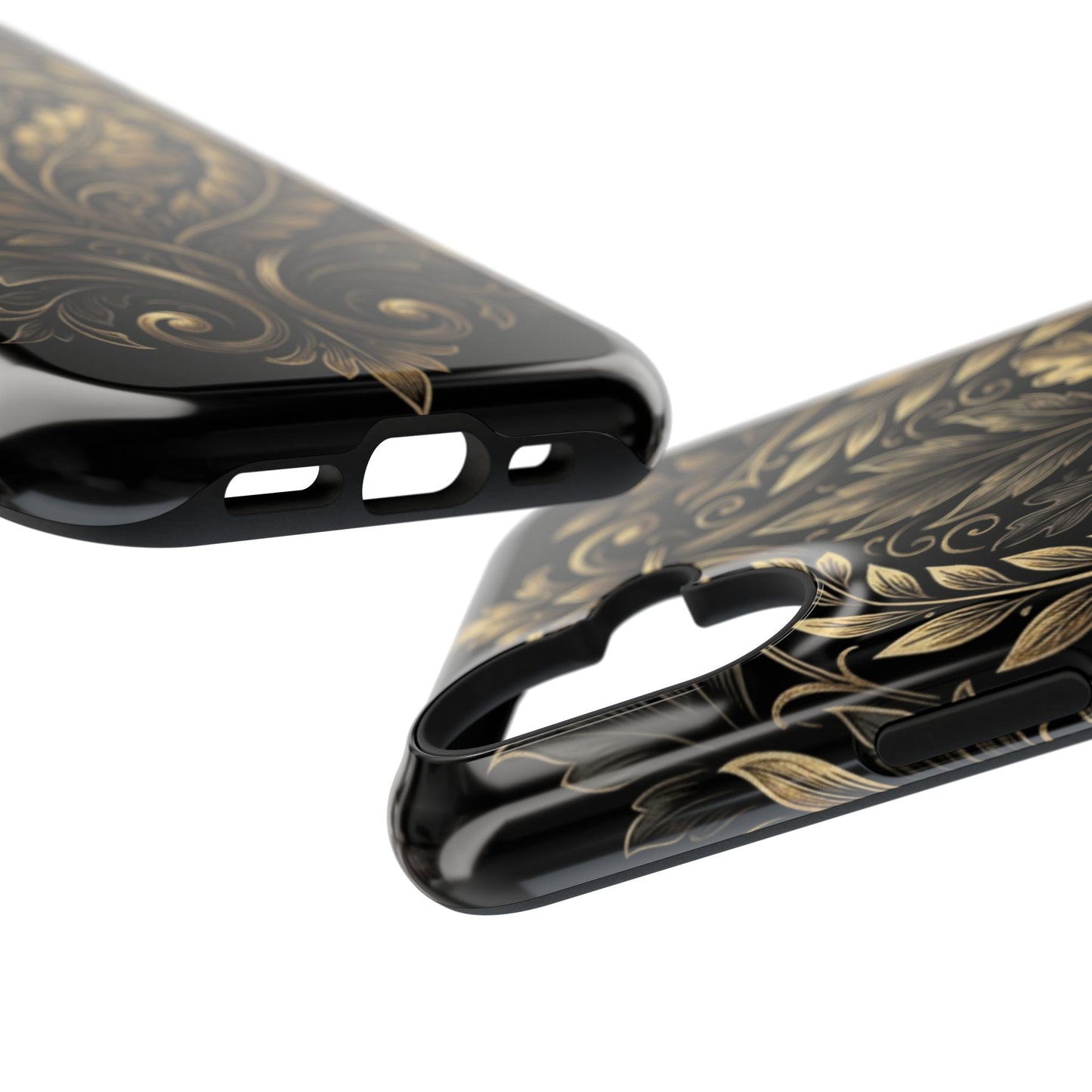 Baroque Gold Leaf Phone Case — Impact-Resistant Protective Cover
