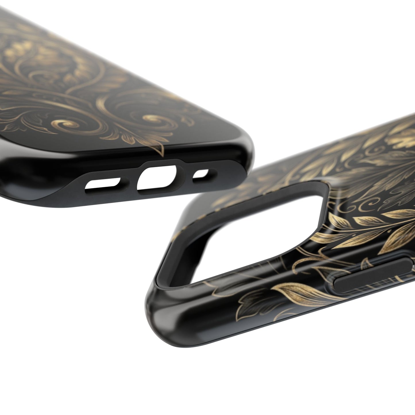 Baroque Gold Leaf Phone Case — Impact-Resistant Protective Cover