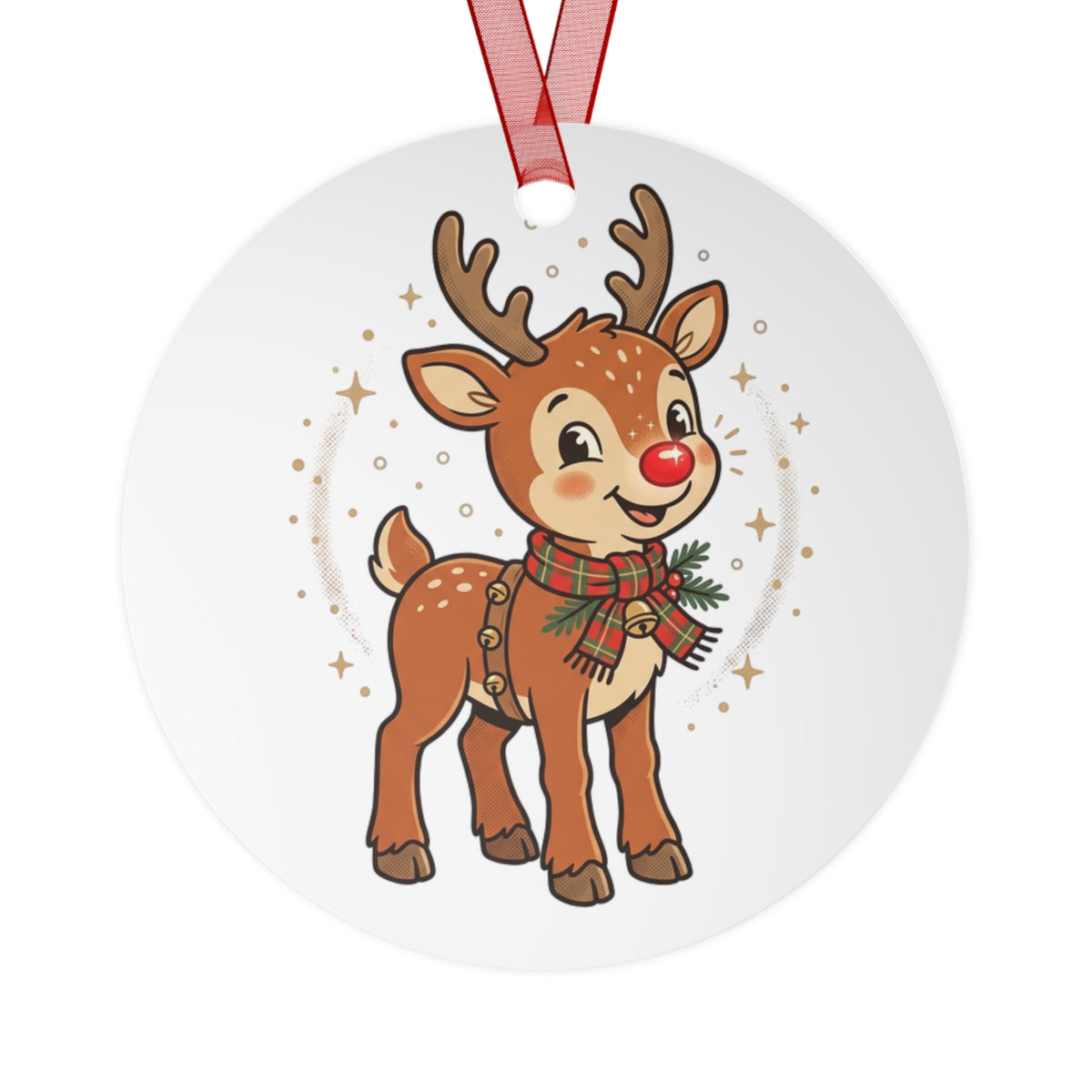 Reindeer Metal Ornament — Cute Holiday Christmas Tree Decoration
