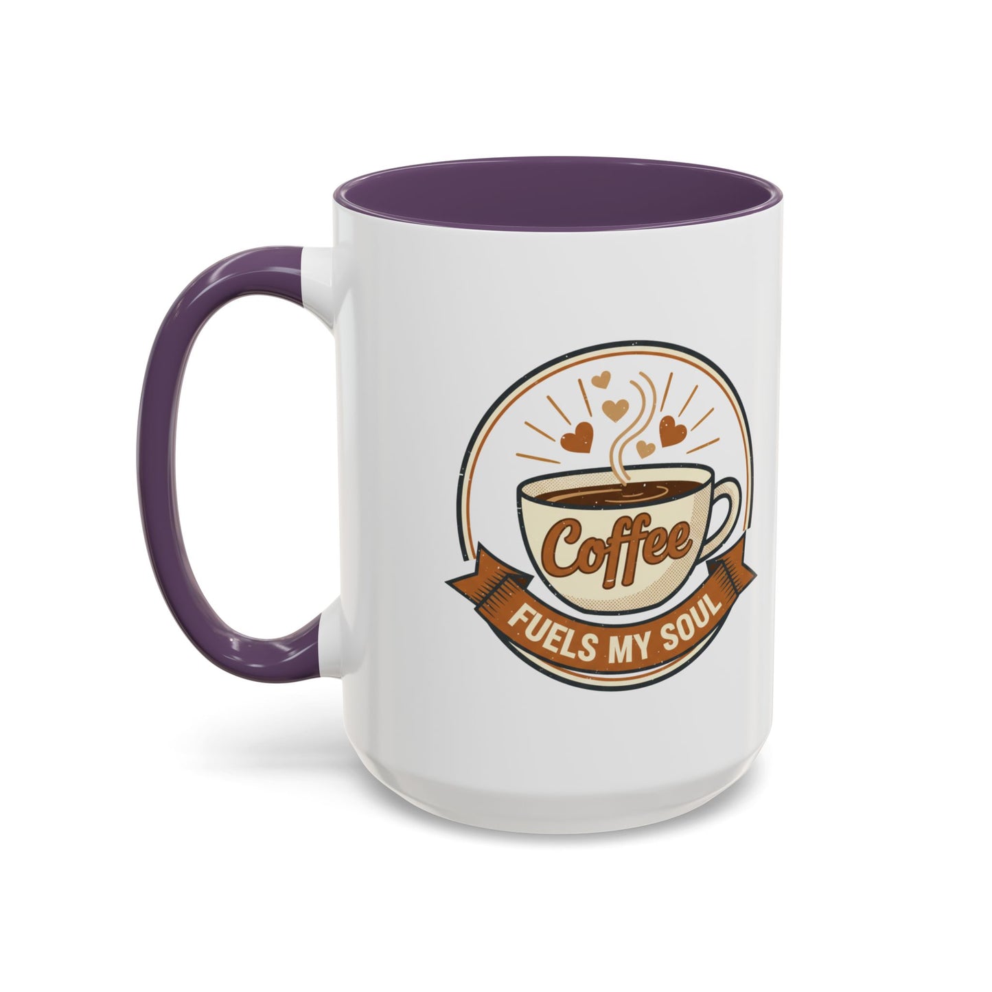 Coffee Mug - "Coffee Fuels My Soul" Accent Ceramic Mug (11/15oz)