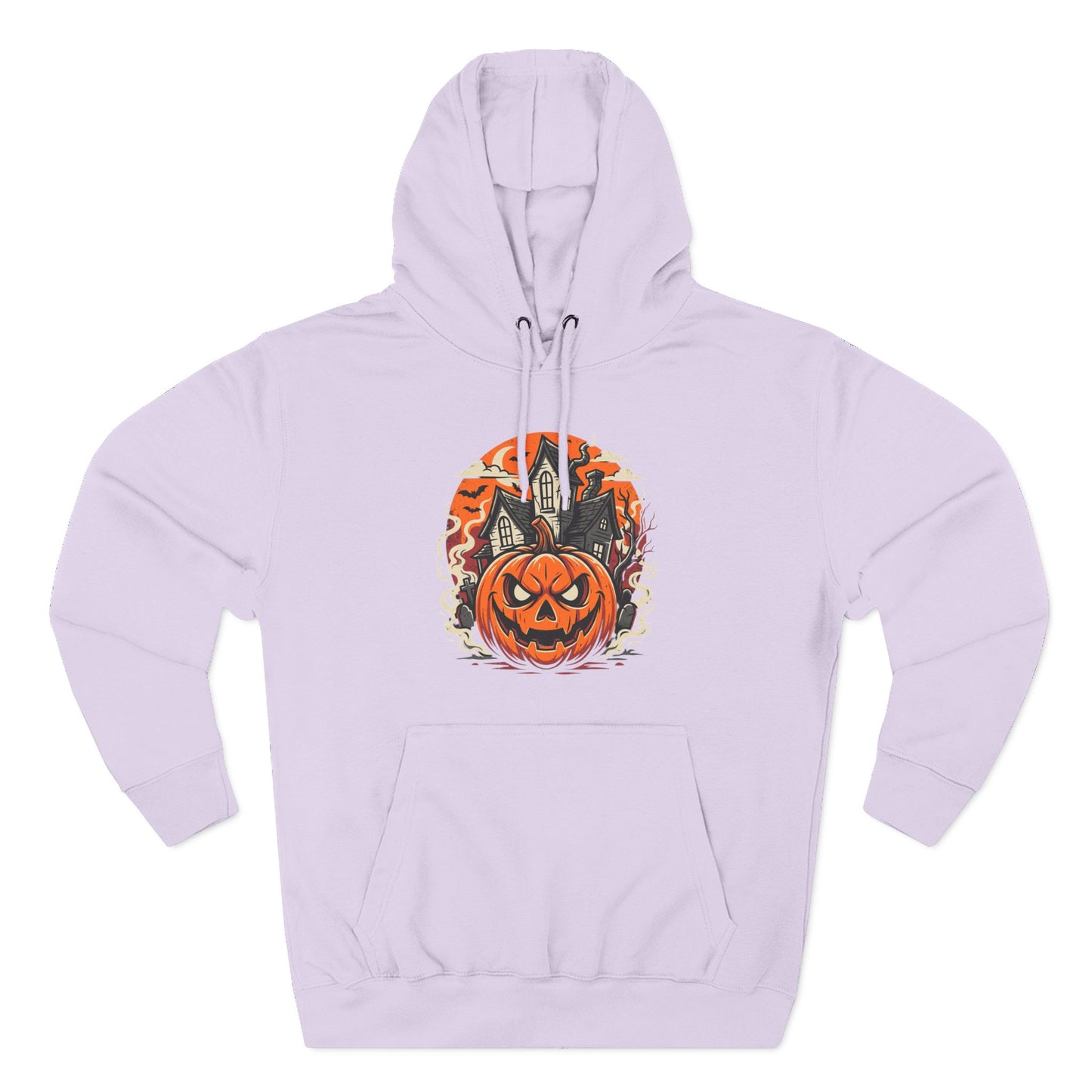 Halloween Pumpkin Hoodie — Jack-O'-Lantern Haunted House Fleece Hoodie