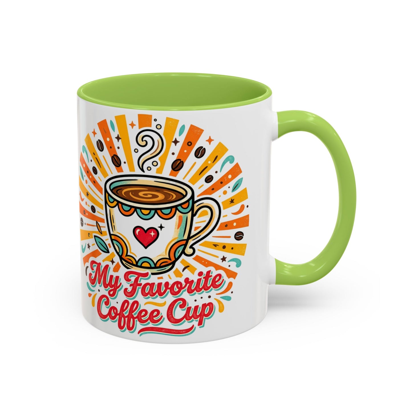 My Favorite Coffee Cup Accent Mug — Colorful Ceramic Coffee Mug (11/15oz)