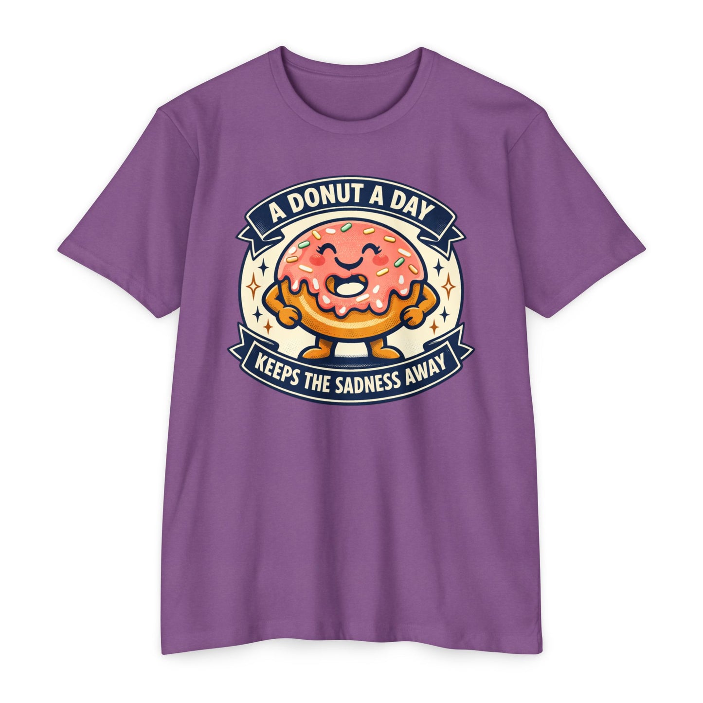 Donut A Day T-Shirt — "A Donut a Day Keeps the Sadness Away" Cute Comfort Tee